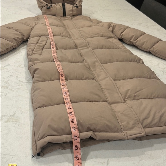London Fog Women's Removable Hood Ulta Long Puffer Coat - Latte - Picture 11 of 16